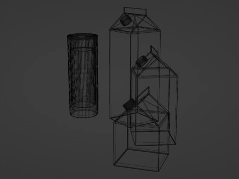 दूध 001 3D मॉडल