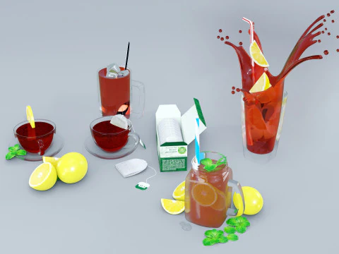 Pacote de Ch&aacute; 001 Modelo 3D