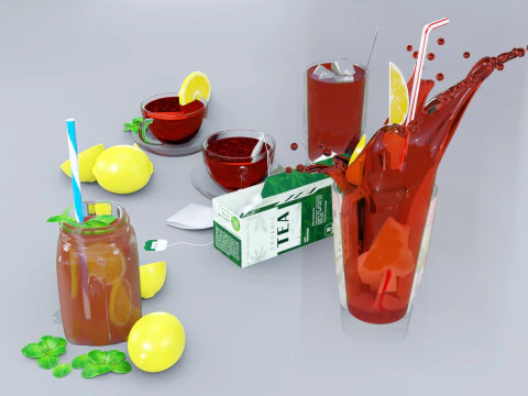 Pacote de Ch&aacute; 001 Modelo 3D
