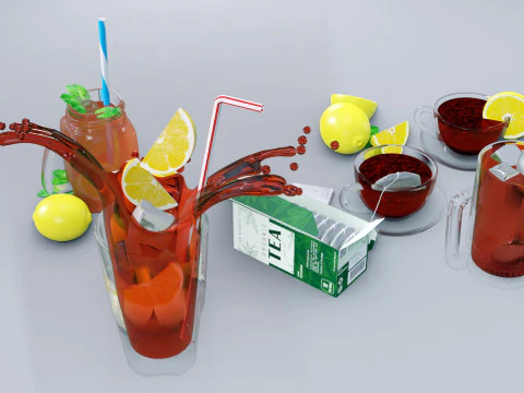 Pacote de Ch&aacute; 001 Modelo 3D