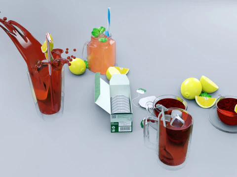 Pacote de Ch&aacute; 001 Modelo 3D