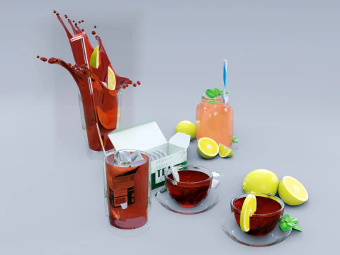 Pacote de Ch&aacute; 001 Modelo 3D