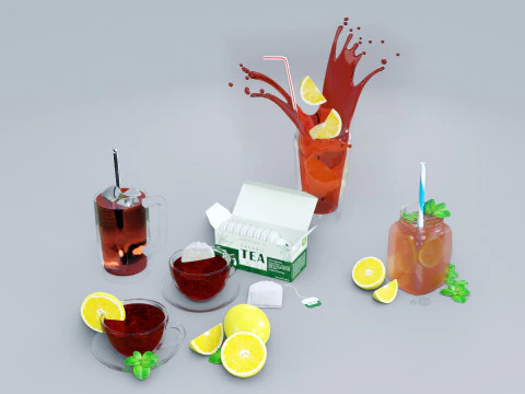 Pacote de Ch&aacute; 001 Modelo 3D