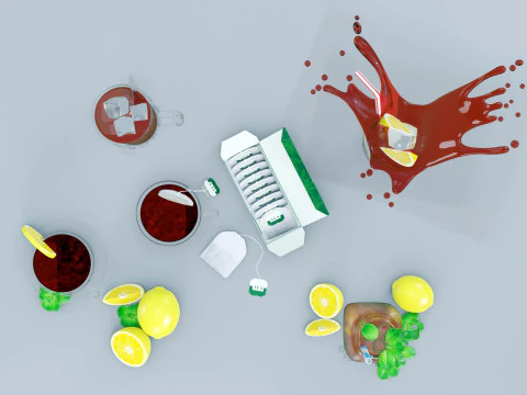 Pacote de Ch&aacute; 001 Modelo 3D
