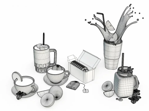 Pacote de Ch&aacute; 001 Modelo 3D