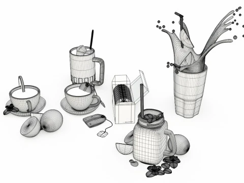 Pacote de Ch&aacute; 001 Modelo 3D