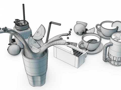 Pacote de Ch&aacute; 001 Modelo 3D