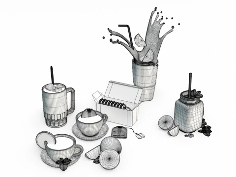 Pacote de Ch&aacute; 001 Modelo 3D