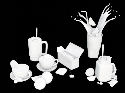 Pacote de Ch&aacute; 001 Modelo 3D
