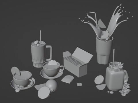 Tea Pack 001 3D-Modell