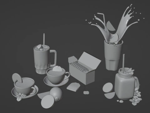 Pacote de Ch&aacute; 001 Modelo 3D