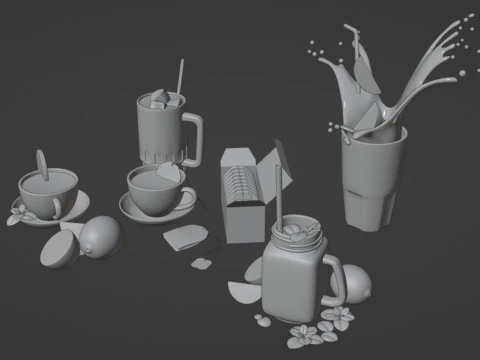 Pacote de Ch&aacute; 001 Modelo 3D