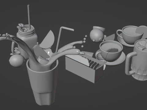 Pacote de Ch&aacute; 001 Modelo 3D