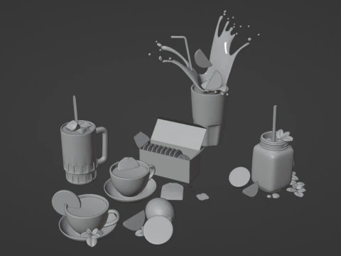 Pacote de Ch&aacute; 001 Modelo 3D