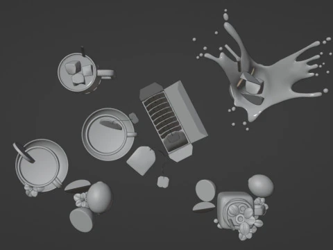Pacote de Ch&aacute; 001 Modelo 3D