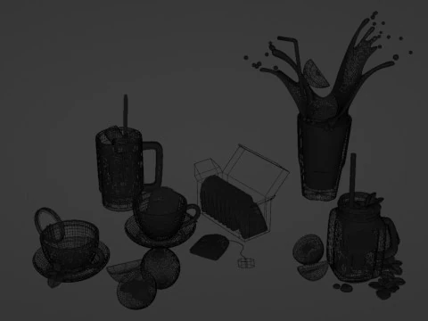 Pacote de Ch&aacute; 001 Modelo 3D