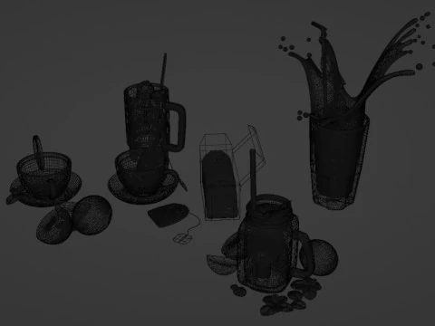Pacote de Ch&aacute; 001 Modelo 3D