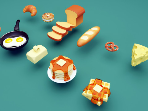Emoji Food Pack 001 Model 3D