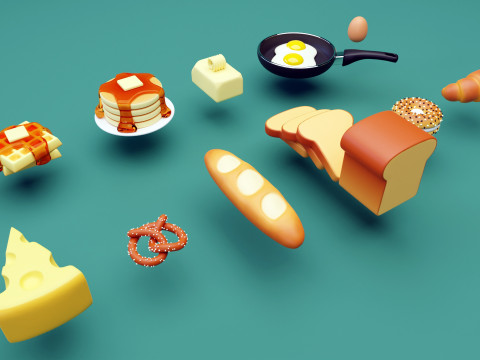 Emoji Food Pack 001 Model 3D