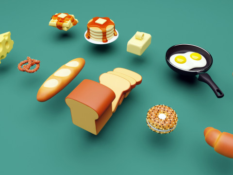 Emoji Food Pack 001 Model 3D