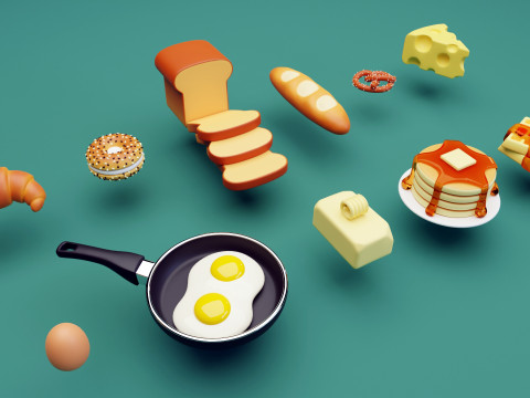 Emoji Food Pack 001 Model 3D
