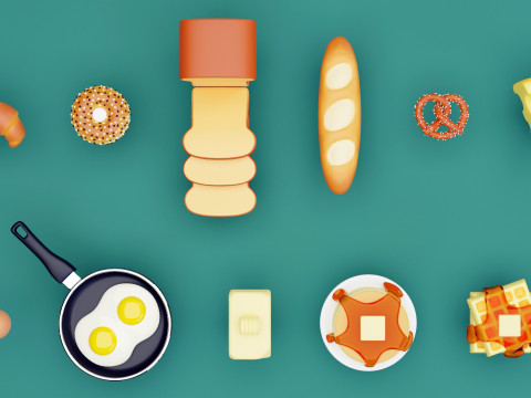 Emoji Food Pack 001 Model 3D