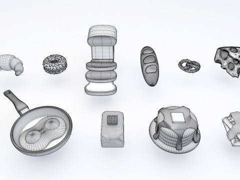 Emoji Food Pack 001 Model 3D