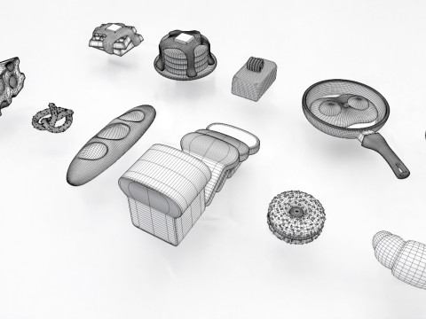 Emoji Food Pack 001 Model 3D