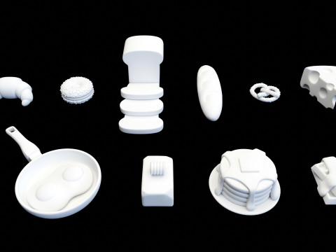 Emoji Food Pack 001 Model 3D