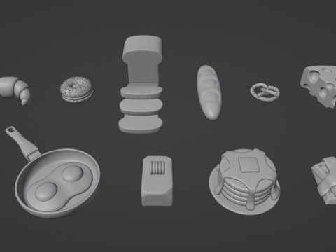 Emoji Food Pack 001 Model 3D