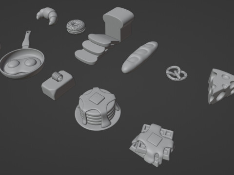 Emoji Food Pack 001 Model 3D