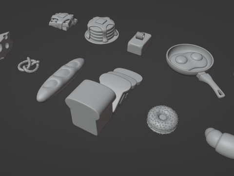 Emoji Food Pack 001 Model 3D