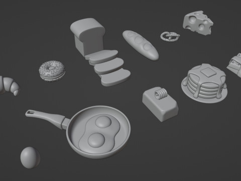 Emoji Food Pack 001 Model 3D