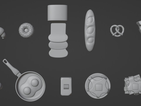 Emoji Food Pack 001 Model 3D