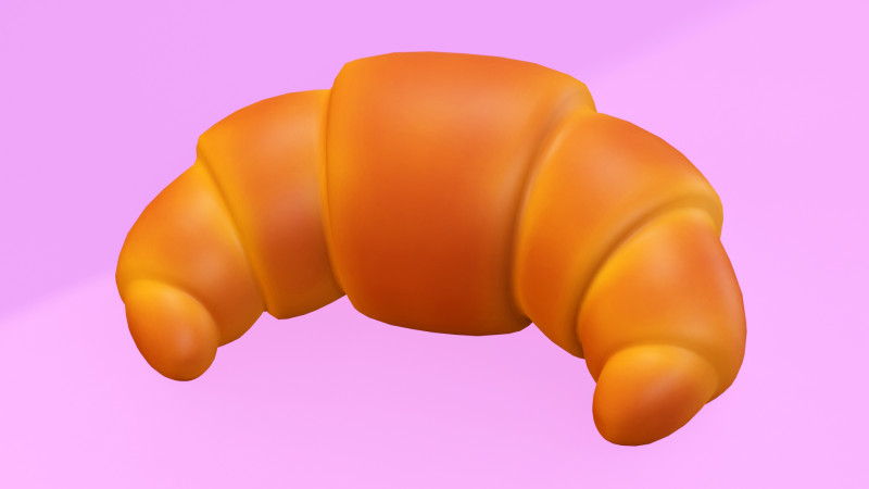 Emoji Croissant 001 Modelo 3D .c4d .max .obj .3ds .fbx .stl .blend 