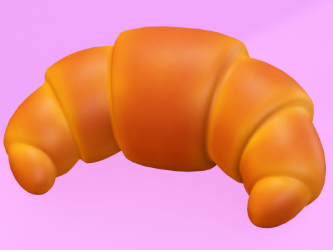 Emoji Croissant 001 3Dモデル