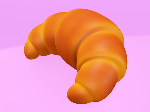 Emoji Croissant 001 Modelo 3D