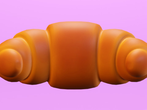 Emoji Croissant 001 Modelo 3D
