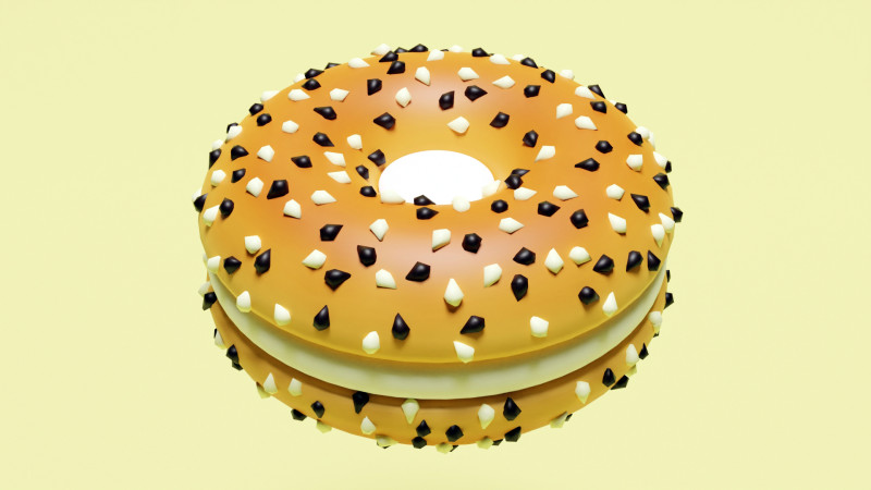 Emoji Bagel 001 3Dモデル .c4d .max .obj .3ds .fbx .stl .blend 