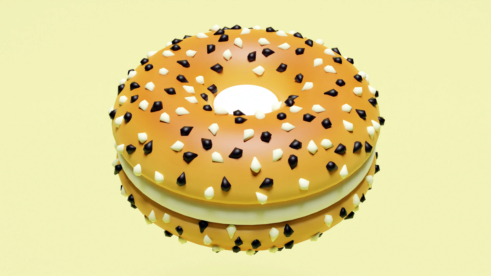 Emoji Bagel 001 3D Model .c4d .max .obj .3ds .fbx .stl .blend 