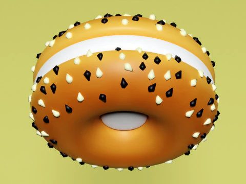 Emoji Bagel 001 3D Model