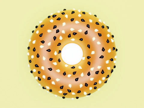 Emoji Bagel 001 3D Model