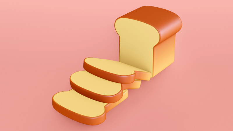 Emoji White Bread 001 Model 3D .c4d .max .obj .3ds .fbx .stl .blend 