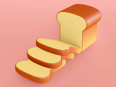 Emoji P&atilde;o Branco 001 Modelo 3D