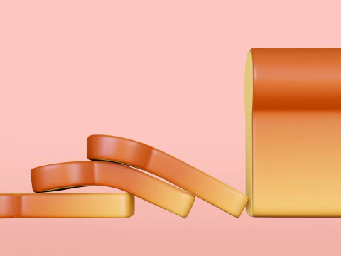Emoji White Bread 001 3D Model