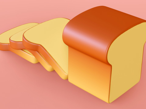 Emoji White Bread 001 Model 3D