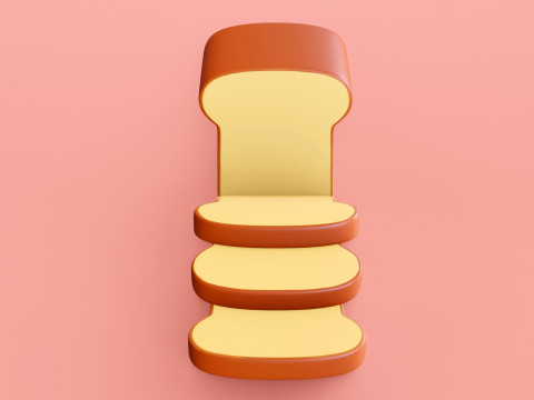 Emoji White Bread 001 Model 3D