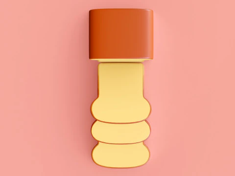 Emoji White Bread 001 3D Model