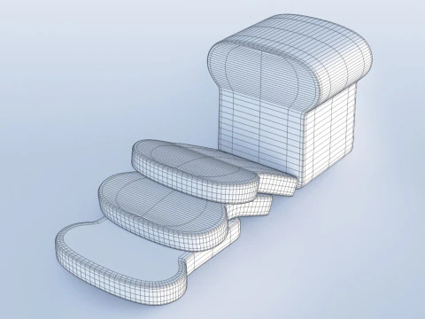 Emoji White Bread 001 3D Model