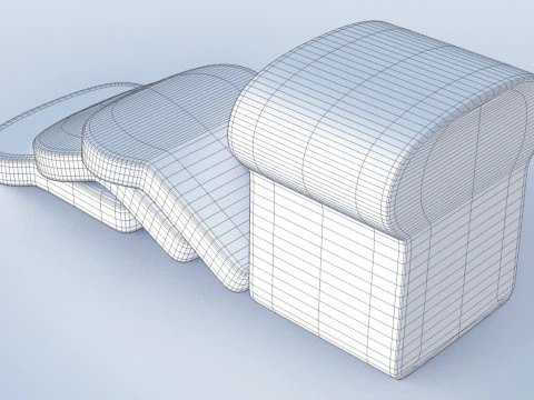 Emoji White Bread 001 3D Model